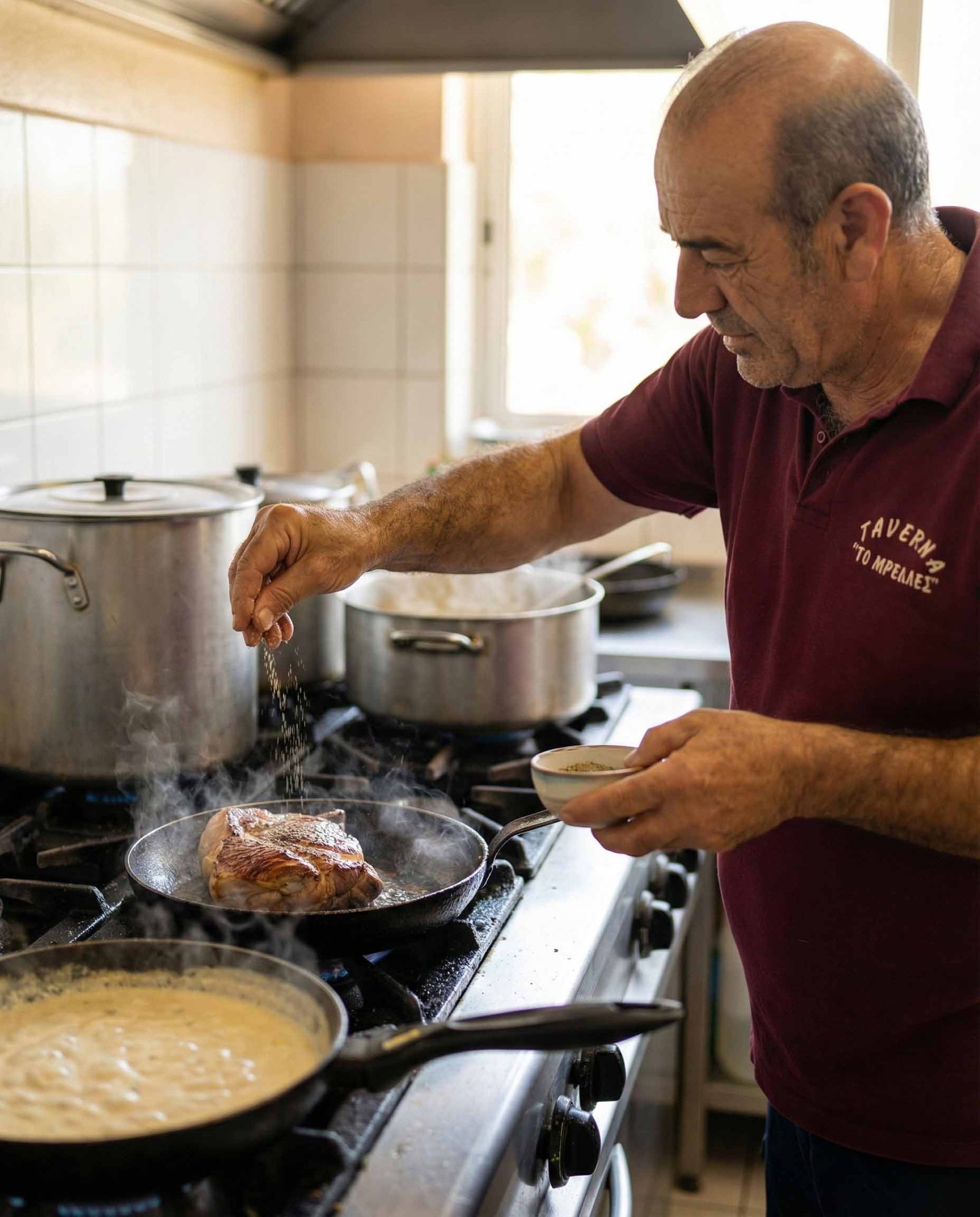 Chef Alexandros in the kitchen